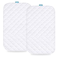 Waterproof Bassinet Mattress Pad Cover Fit for KoolerThings (3 in 1) Baby Bedside Bassinet, 2 Pack, Ultra Soft Viscose Made from Bamboo Terry Surface, Breathable and Easy Care