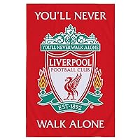 Liverpool FC Fleece Blanket YNWA, Multicolor, 60 Inch x 44 Inch