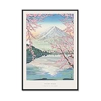 Beauty of Japanese Art,Katsushika Hokusai Hasui Kawase Classic Japanese Canvas Prints Japan Style Wave Cherry Blossom Wall Art Canvas Poster Aesthetics japanese ukiyo-e Posters For Living Room Home Decor (Janpese Art Poster04, 16 x24Black metal framed)
