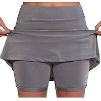 Women Tennis Skirts Inner Shorts Elastic Sports Golf Skorts with Pockets Plus Size