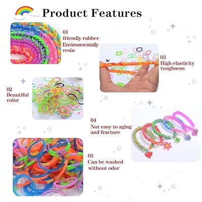 Kayzyue Rubber Band Bracelet Kit Loom Bracelet Making Kit for Bracelet  Making Kit DIY Art with Storage Container - 12000 pcs with Charms,Y-Looms,Crochet  Hooks and S-Clips