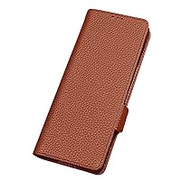Magnetic Folio Phone Case, for Samsung Galaxy Z Fold 4 Case 7.6 Inch Leather Shockproof Scratch Resistant Crocodile Pattern Flip Cover,Khaki
