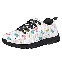 Outdoor Sport Shoes for Girls Boys Lace up Running Shoes Sneaker Kids Lightweight Trainers