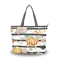 Tote Bag for Women with Zipper,Polyester Tote Purse Holiday Tote Bag Work Handbag Women Gift