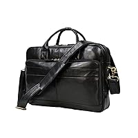 Thick Leather Briefcase For Men Genuine Leather Cowskin Business Bag 15.6