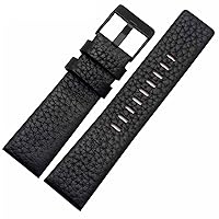 22mm 24mm 26mm 28mm 30mm Genuine Leather watchband for Diesel DZ7259 DZ7256 DZ7265 Watch Strap (Color : Black Black, Size : 32mm)