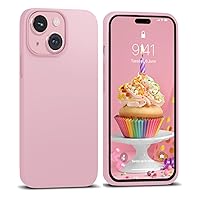 IceSword iPhone 15 Case Lovely Pink (2023), Liquid Silicone Case Phone Cover Slim Protective,Soft Anti-Scratch Microfiber Lining, Cute Pastel Baby Pink [Shockproof] 6.1 inch 15 - Lovely Pink