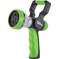 Flexi Hose Fireman’s Spray Nozzle with 10 Spray Modes - Heavy-Duty Water Nozzle with No-Slip Ergonomic Grip and Lever Handle - A High-Pressure Garden Hose Nozzle