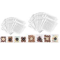 400PACK Self Sealing Cellophane Bags Cookie Bags for Gift Giving Clear Treat Bags with Stickers(White Polka Dot,4X4+5.5x5.5INCH)