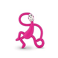 Dancing Monkey Teething Toy for Babies & Toddlers, BPA-Free Food Grade Silicone, Easy to Hold, Stimulates and Massages Sore Gums, Pink