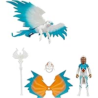 Masters of the Universe He-Man and The Sorceress Figure & Winged Falcon Vehicle Set Inspired by Motu Netflix Animated Series, Collectible Toy Gift for Ages 4 Years & Older