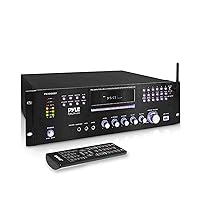 4 Channel Pre Amplifier Receiver - 1000 Watt Rack Mount Bluetooth Home Theater-Stereo Surround Sound Preamp Receiver W/Audio/Video System, CD/DVD Player, AM/FM Radio, MP3/USB Reader - Pyle PD1000BT