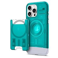 Spigen Classic C1 MagFit Case [Military-Grade Protection] and Classic C1 (MagFit) Magnetic Wallet Card Holder 3-Cards - Bondi Blue