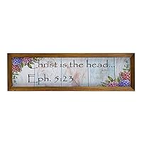 Rustic Wooden Wall Sign Decor with Quotes Ephesians 5：23 13492 Christ Is The Head. Eph. 5：23 white-C-3 Inspirational Hanging Art 15x50cm Modern Farmhouse Gift