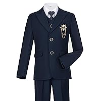 Boys Suits Slim Fit Toddler Tuxedo Suit Set for Dress Clothes Kids Wedding Ring Bearer Outfit