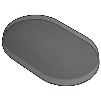 Degrē Placemats (Smoke, Set of 2). Oval Tablemats for Babies, Kids, Adults. Modern, Easy to Clean, Waterproof, Washable, Stain & Heat Resistant, Non-Slip, Food-Grade Silicone, Outdoor.