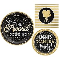 Awards Night Party Supply Pack for 20 People | Bundle Includes Paper Plates & Napkins | Movie - TV - Broadway Awards Show Party Supplies