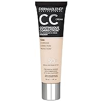 Dermablend Continuous Correction Tone-Evening CC Cream Foundation SPF 50+, Full Coverage Foundation Makeup & Color Corrector, Oil-Free