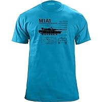 M1A1 Abrams Main Battle Tank Blueprint Graphic T-Shirt