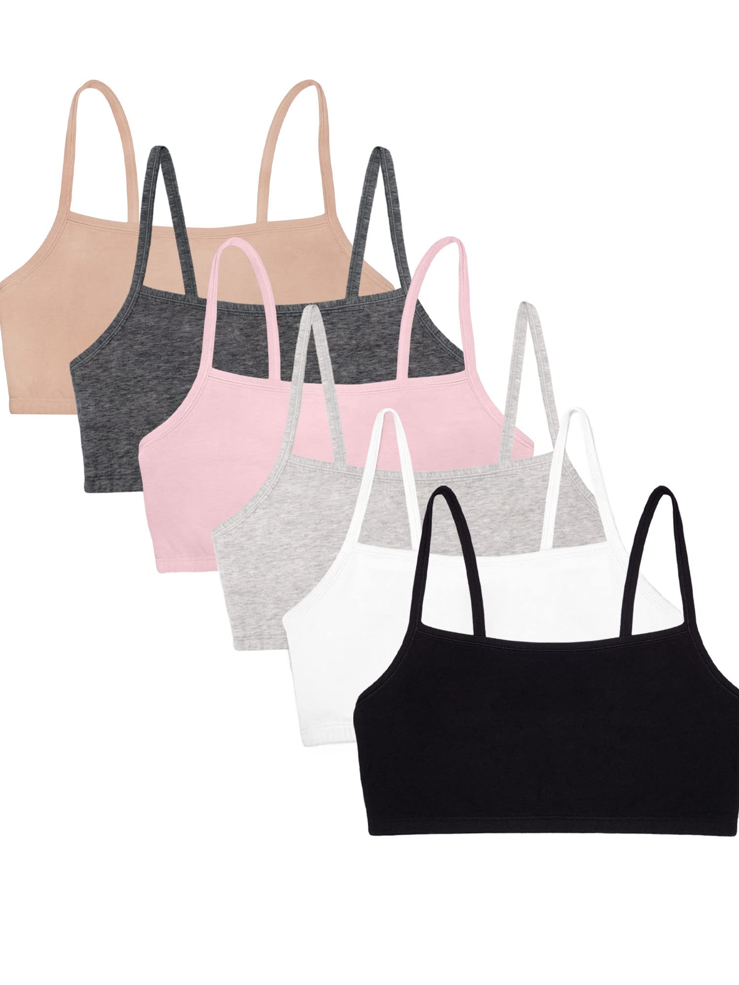 Fruit of the Loom Women's Spaghetti Strap Cotton Pullover Sports Bra Value Pack