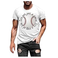 Shirt for Men Casual Baseball T-Shirt Graphic Tees Short Sleeve Work Out Shirt Athletic Muscle Shirts 2023 Summer