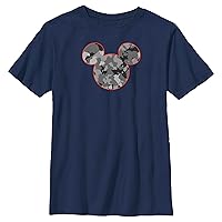 Disney Classic Mickeys Camo Boys Husky Short Sleeve Tee Shirt