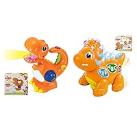 KiddoLab Dino Duo - Tikki The Dino Voice Changer & Baby Dinosaur Musical Toy Combo for Toddlers - Interactive Lights, Music, & Activities for Ages 18 Months to 4 Years.