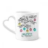 Happy Easter Religion Festival Egg Bird Mug Coffee Ceramic Drinkware Glass Heart Cup