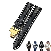 18mm 20mm 22mm True Cowhide Leather Strap Butterfly Clasp Watchband Suitable for the Omega Seamaster 300 Bracelet