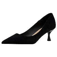 Women Suede Leather Office Pumps Pointed Toe Work High Heel Shoes Everyday Wear Dressy Stilettos