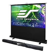 ezCinema 2, 95-inch 16:9 Manual Floor Pull Up Scissor Backed Projector Screen, Portable Home Office Classroom Front Projection w/ Carrying Bag, US Based Company 2-YEAR WARRANTY, F95XWH2
