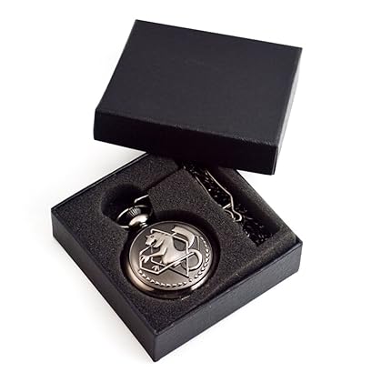 BOSHIYA Fullmetal Alchemist Pocket Watch with Chain Box for Cosplay Accessories Anime Merch