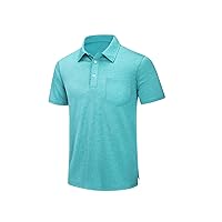Mens Summer Quick Dry Lightweight Polo T-Shirts Golf Short Sleeve Shirts Sports Tops