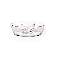 Mikasa Glass Napoli Chip and Dip Set, 11-Inch, 2-Piece, Clear