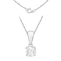 Tuscany Silver Sterling Silver Silver Women's Necklace 1 Zirconia Colourless 45cm/18