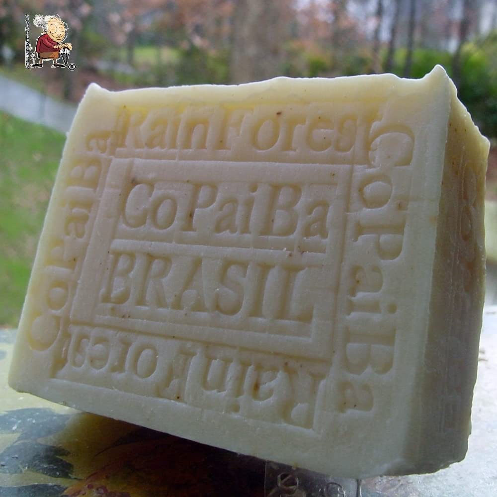 Handcrafted Soap Brazilian Rain Forest Copaiba Milled Soap with (Acai Berry Butter) & Tree Leaves