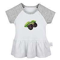 Fruit BlackBerry Pattern Cute Dresses, Newborn Infant Baby Girls Princess Dress, Kids Novelty Ruffles Cotton Clothes