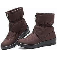 Womens Snow Boots Warm Fur Lined Winter Boots Anti Slip Waterproof Ankle Platform Shoes Outdoor Snow Boots (Color : Brown, Size : 4.5)