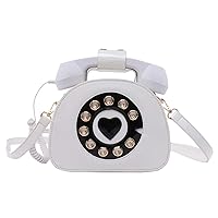 SUKUTU Telephone Shaped Purse Shoulder Crossbody Tote Bags Women Retro Phone Top-Handle Handbags for Girls