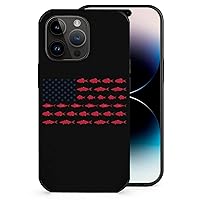 American Fishing Flag Phone Case Shockproof Protective Cover Mobile Phone Shell Compatible with iPhone 14 Pro Max