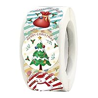Christmas Stickers Roll 500Pcs Merry Christmas Stickers for Cards Present Envelopes Boxes Crafts Kid Gift Decorative Envelope Seal Stickers Merry Christmas Stickers for Cards