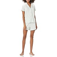 Amazon Essentials Women's Cotton Modal Piped Notch Collar Pajama Set (Available in Plus Size)