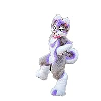 Grey Huksy Dog Fursuit Fullsuit Teen Costumes Child Full Furry Suit Furries Anime Digitigrade Costume Bent Legs Angel Dragon, Custom Note pls