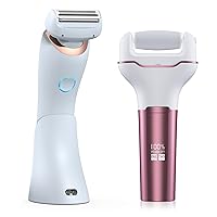 Electric Shaver for Women Cordless Rechargeable 2 in 1 Women Razor Portable Hair Removal Epilators, and Electric Foot Callus Removers Rechargeable Portable Electronic Foot File Pedicure Tools