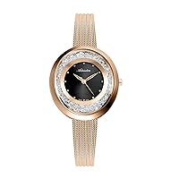 Adriatica Women ICE Drops 3771 Rose Gold Brown Dial Swiss Made Mineral Glass PVD Case