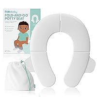 Fold-and-Go Potty Seat for Toilet | Foldable Travel Potty Seat for Toddler, Fits Round & Oval Toilets, Non-Slip Base, Handles, Includes Free Travel Bag
