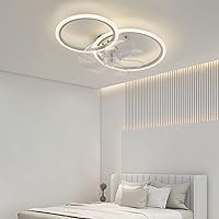 100 cm Quiet Ceiling Light with Fan, White Ceiling Fan with Lighting 15600LM with App and Remote Control, 130 W Dimmable LED Light for Living Room, Bedroom and Dining Room with Timer A