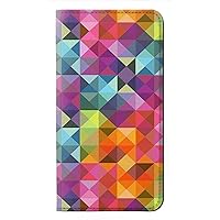 RW3477 Abstract Diamond Pattern PU Leather Flip Case Cover for Google Pixel 6 Pro