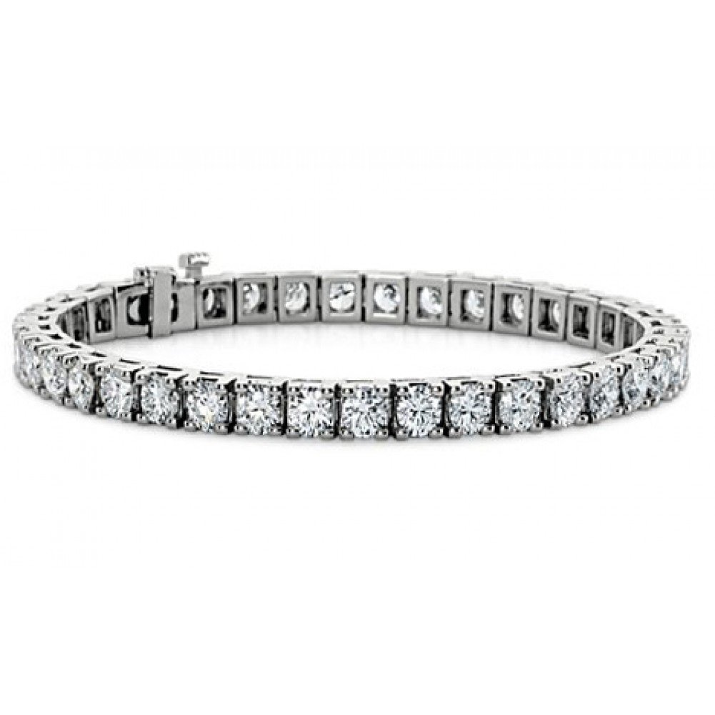 Madina Jewelry 3.00 ct Ladies Round Cut Diamond Tennis Bracelet in 14 kt White Gold