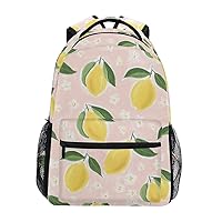 ALAZA Tropical Lemon Fruit Citrus Pink Large Backpack Personalized Laptop iPad Tablet Travel School Bag with Multiple Pockets